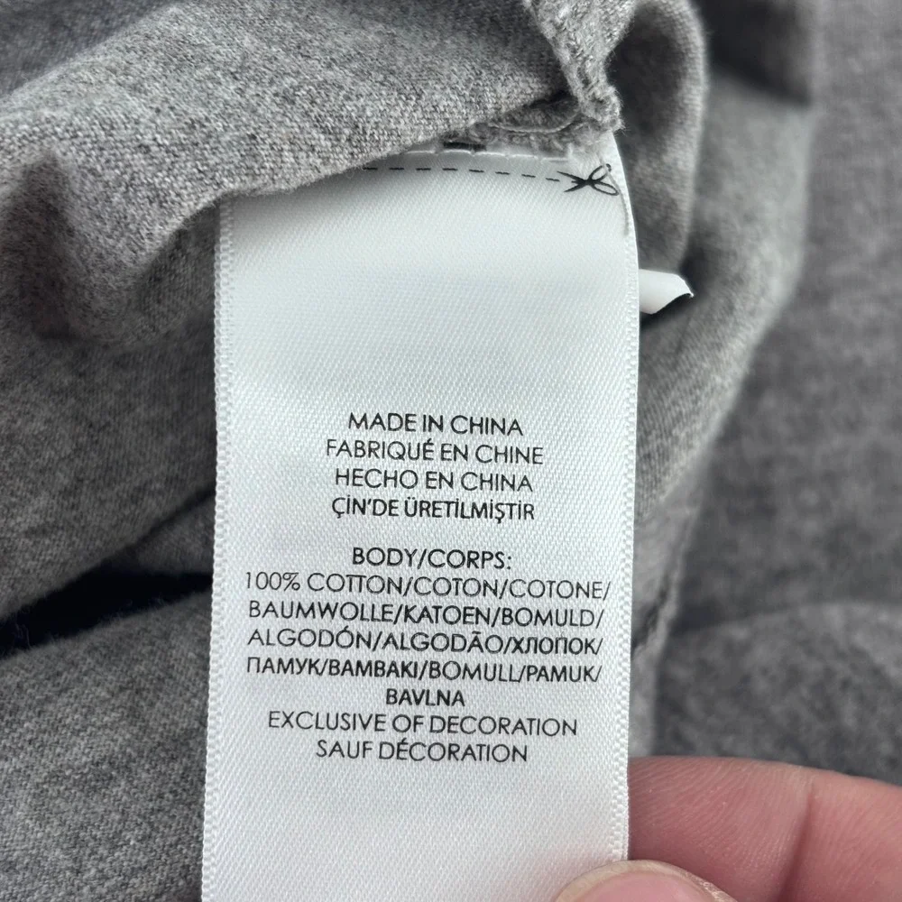 Polo Ralph Lauren T-Shirt Mens LT‎ Grey V-Neck Cotton Heathered Pony Logo Tee